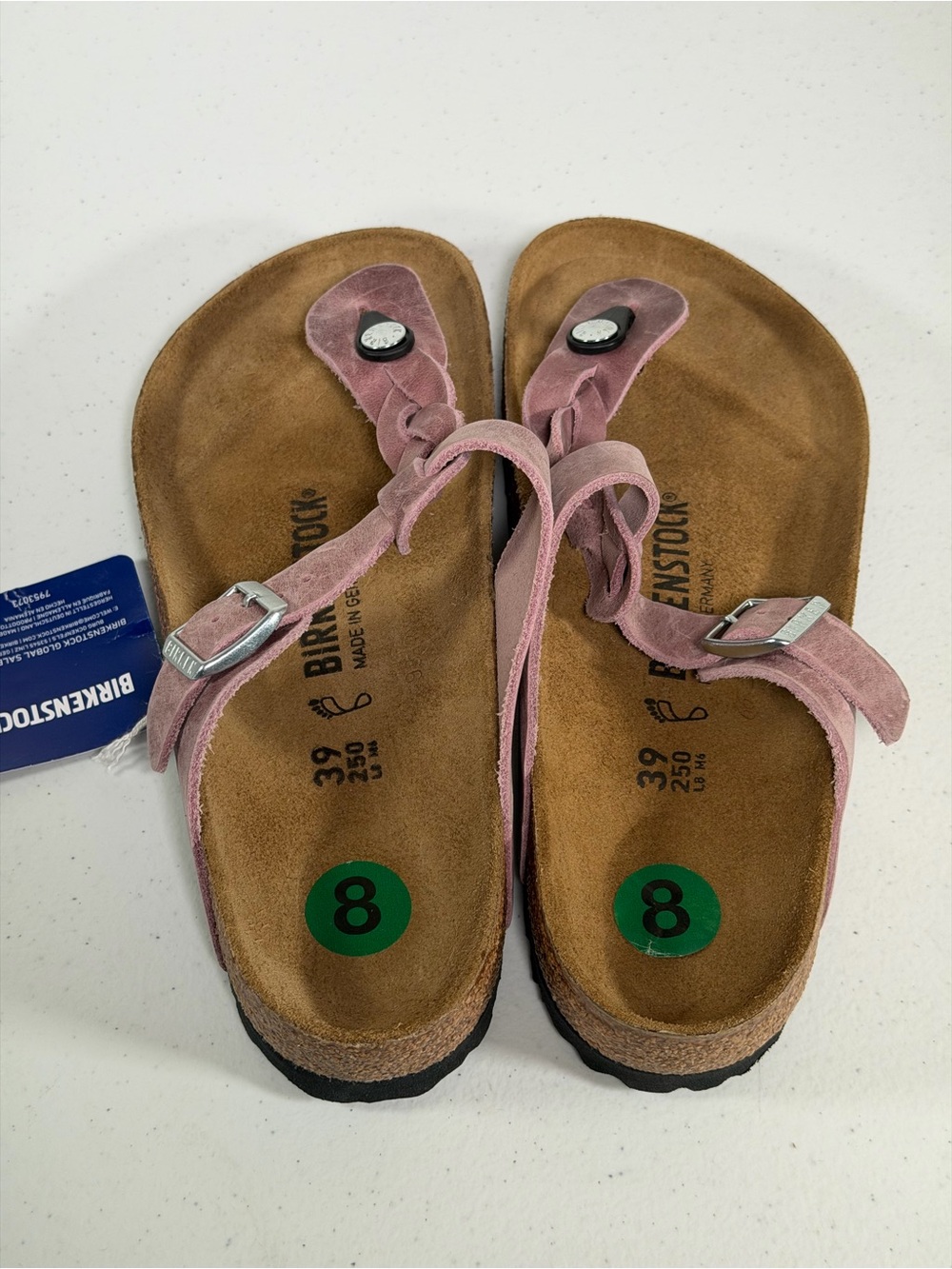 Birkenstock Gizeh Braided Suede Leather Sandals Dusty Pink Women’s EU 39 US 8 - Picture 2 of 5